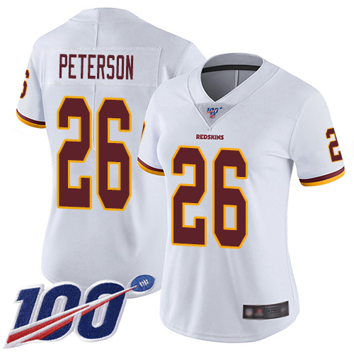 Washington Redskins Limited White Women Adrian Peterson Road Jersey NFL Football #26 100th